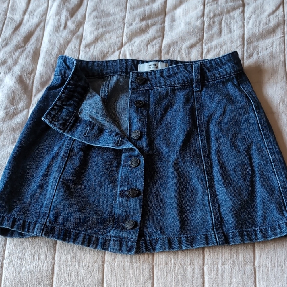 Forever 21 Denim Button-Up Skirt
